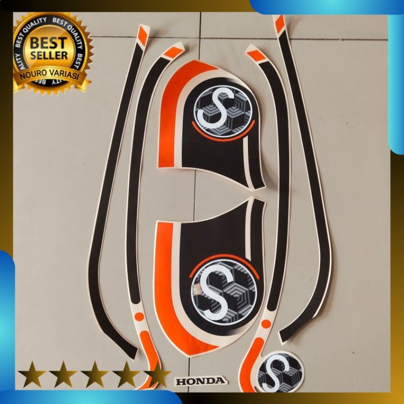 stiker striping motor honda scoopy 2021 cream list body standar terbaik termurah Lightnaziashop