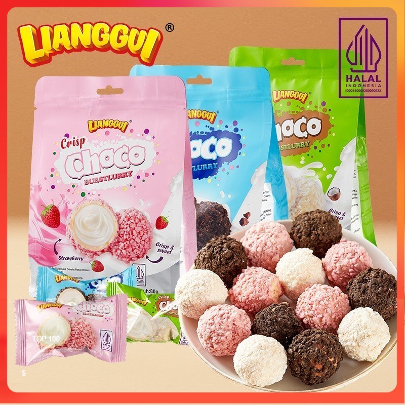 

[Pengiriman cepat] HALALLIANGGUI Crisp CHOCO COCONUT/ STRAWBERRY/ CHOCO & MILK BURSTLURRY CRISPY