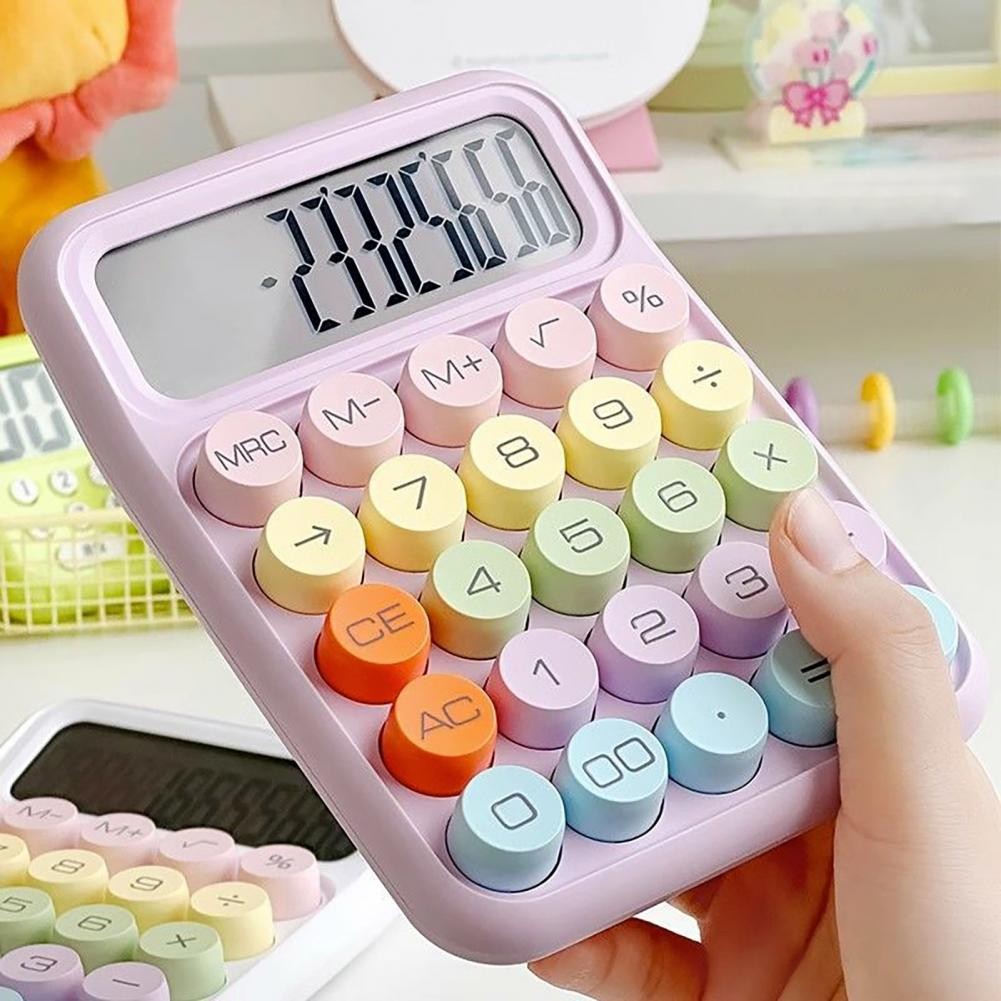 

Electronic Calculator Large LCD Display Big Buttons Easy Press Mechanical Switch Basic Calculator Office Supplies