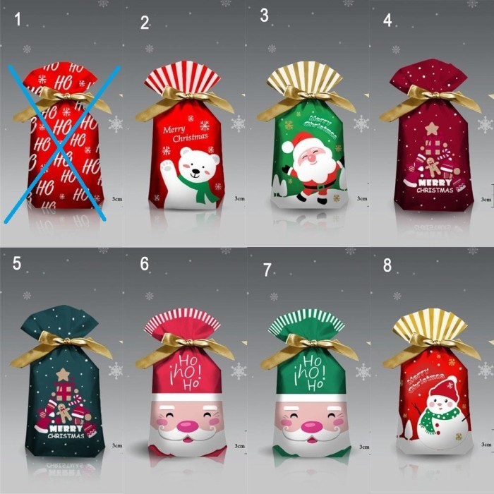 

✨READY✨ -kemasan aksesories natal kantong christmas hampers serbaguna kado - kue jahe merah, 1 pack