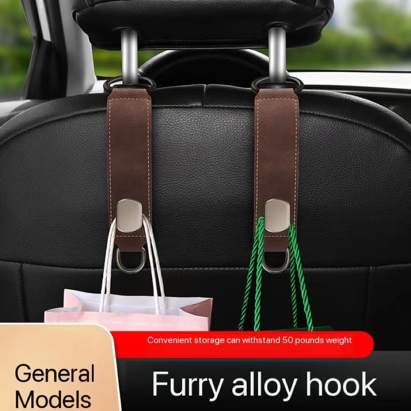 Car Seat Headrest Hook Universal Hidden Car Hook Suede Metal Hanging Hooks Interior Seat Back Hanger