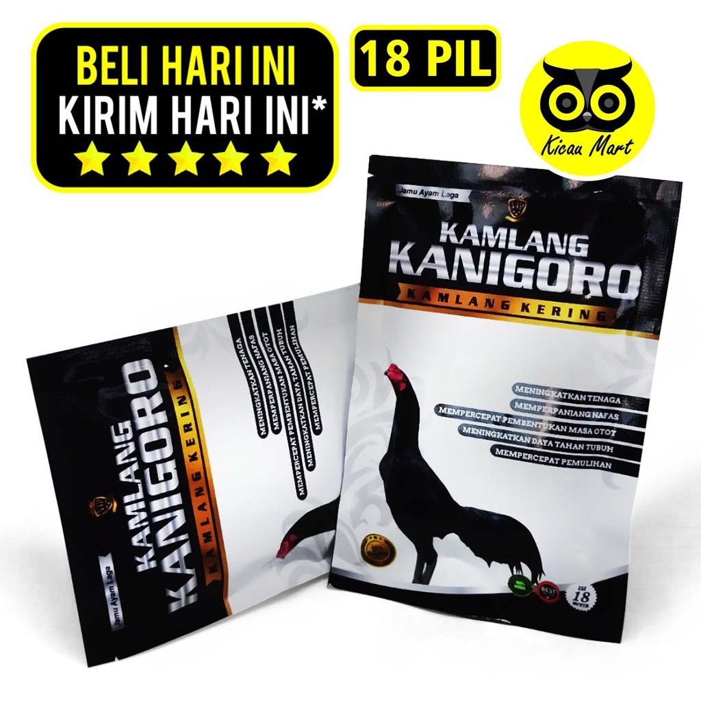 KICAU MART Jamu Ayam Laga Kamlang Kering Kanigoro 18 Butir Super Premium Vitamin Suplemen Ayam Aduan