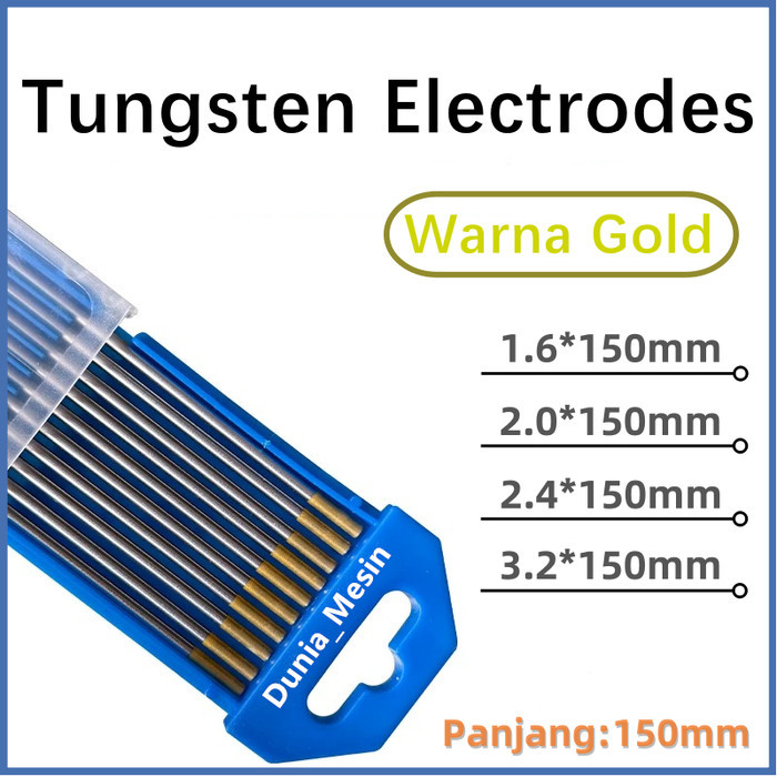 10PCS Tungsten Gold Kawat Tungsten Emas Kawat Las TIG Argon 1.6MM 2.0MM 2.4MM 3,2MM Las Tungsten Arg