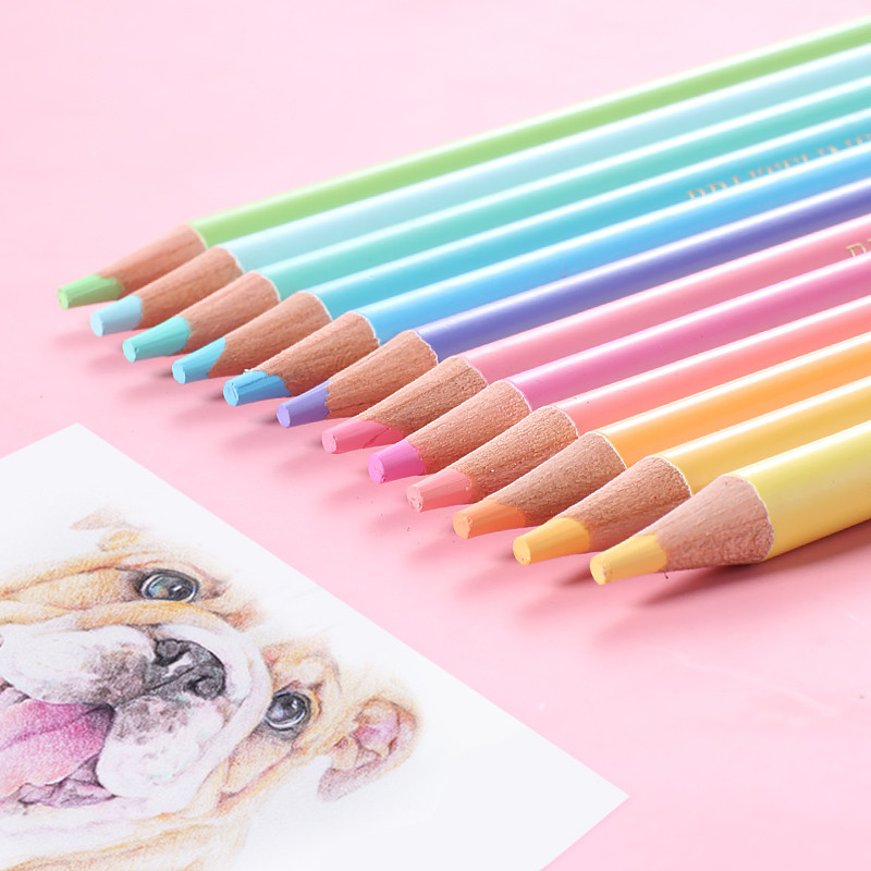 

Professional 12Pcs Macaron Vivid Colored Pencils Non-toxic Pastel Coloring Sketching Drawing For School Kids Gifts Art Supplies