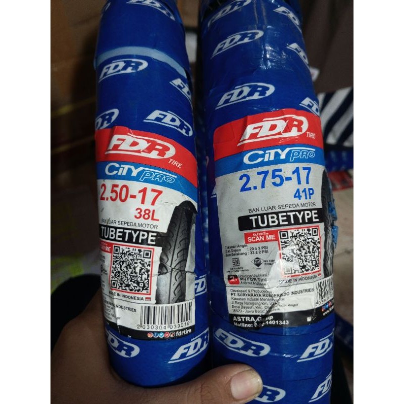 Ban FDR City Pro - TubeType 2.50-17  2.75-17 Ban Luar Original 100% FDR citypro ring 17 mafia ksm st
