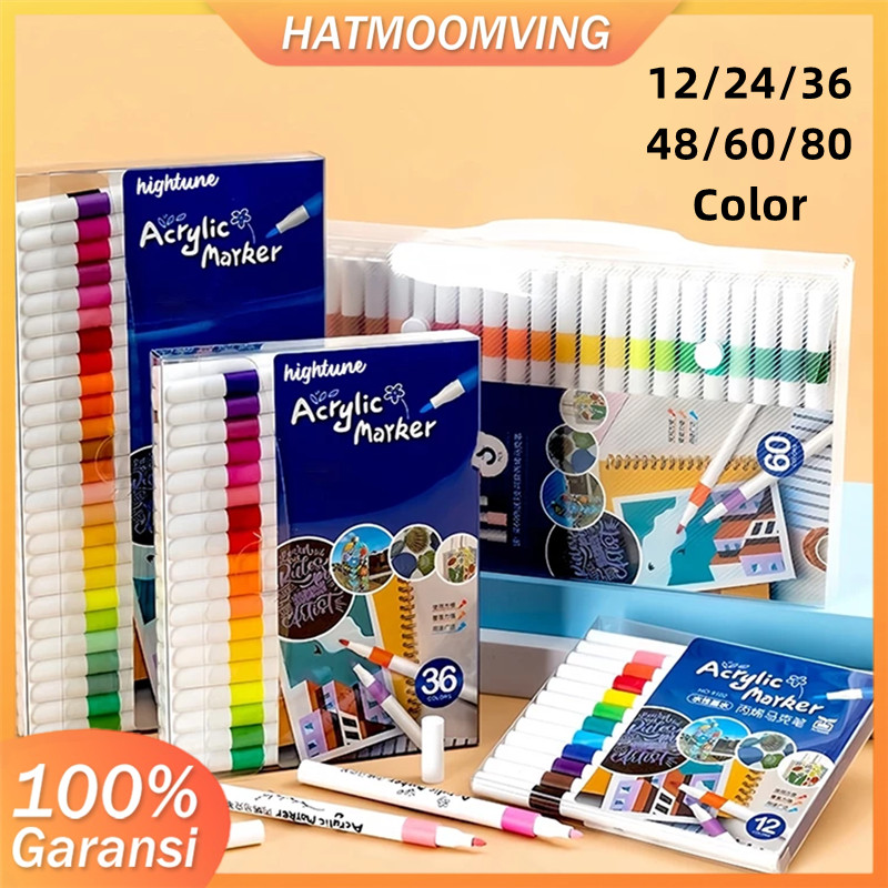 

Colors Pen Akrilik Marker Warna Cepat Kering Tahan Air / Spidol Acrylic Painter / Menggambar Kreativitas Seni Edukasi Anak 12/24/36/48/60/80