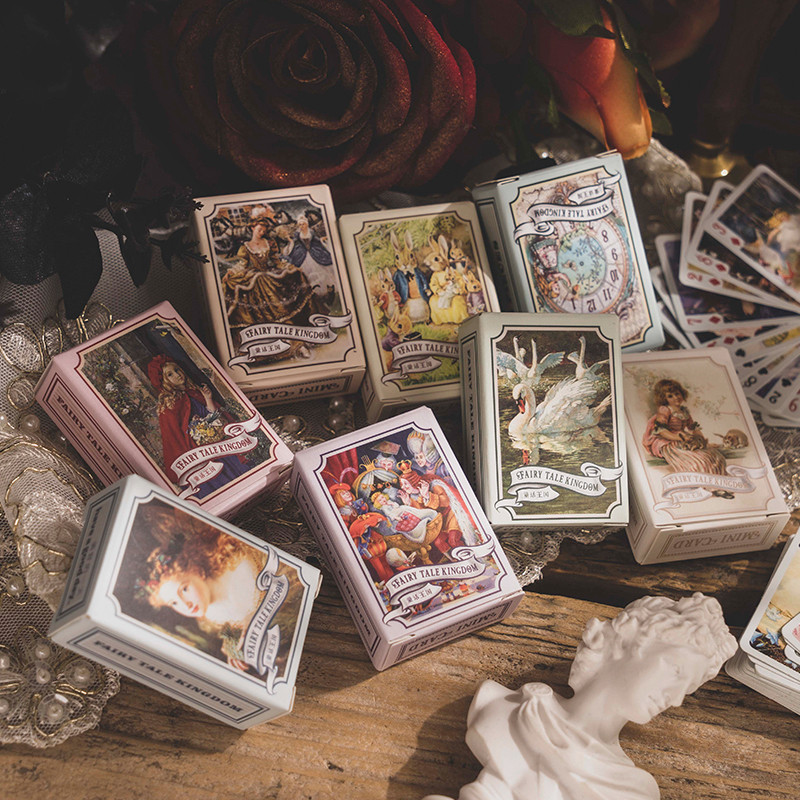 

54pcs Mini Playing Card Material paper Fairy tales Series Decor Junk Journal DIY Scrapbooking Kawaii Stationery Background paper