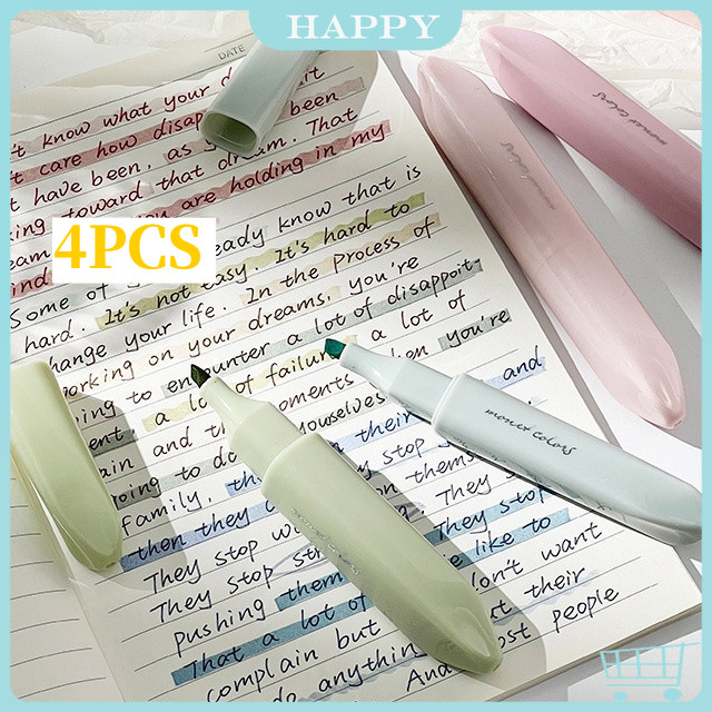 

Ready 4pcs Stabilo Warna Warni Spidol Pastel Highlighter Pen Set Lucu Journal Marker Pen Alat Tulis Stationery Korea School Stuff