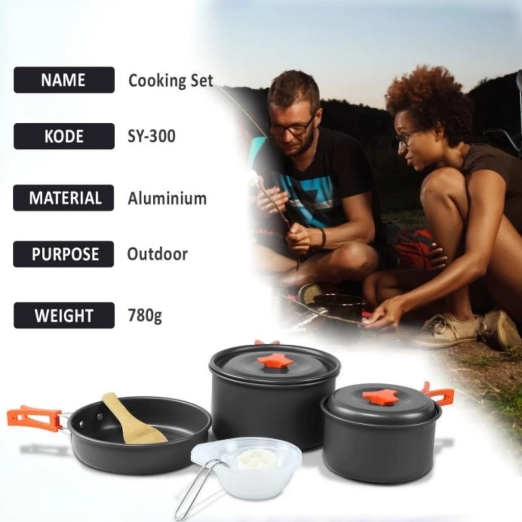 Cooking Set DS 300 Nesting Set DS300 Alat Masak Camping Portable Panci Perlengkapan Masak Camping