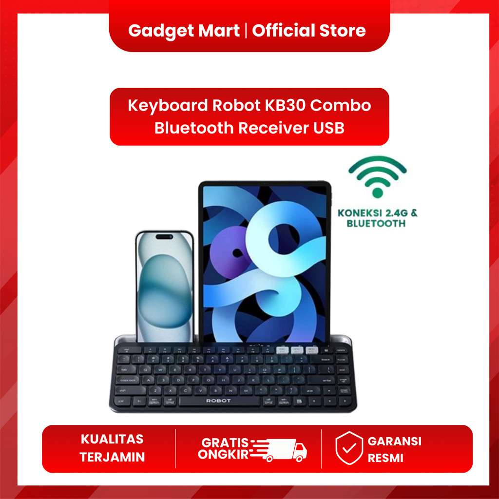 Keyboard Robot KB30 Combo Bluetooth Receiver USB BLACK