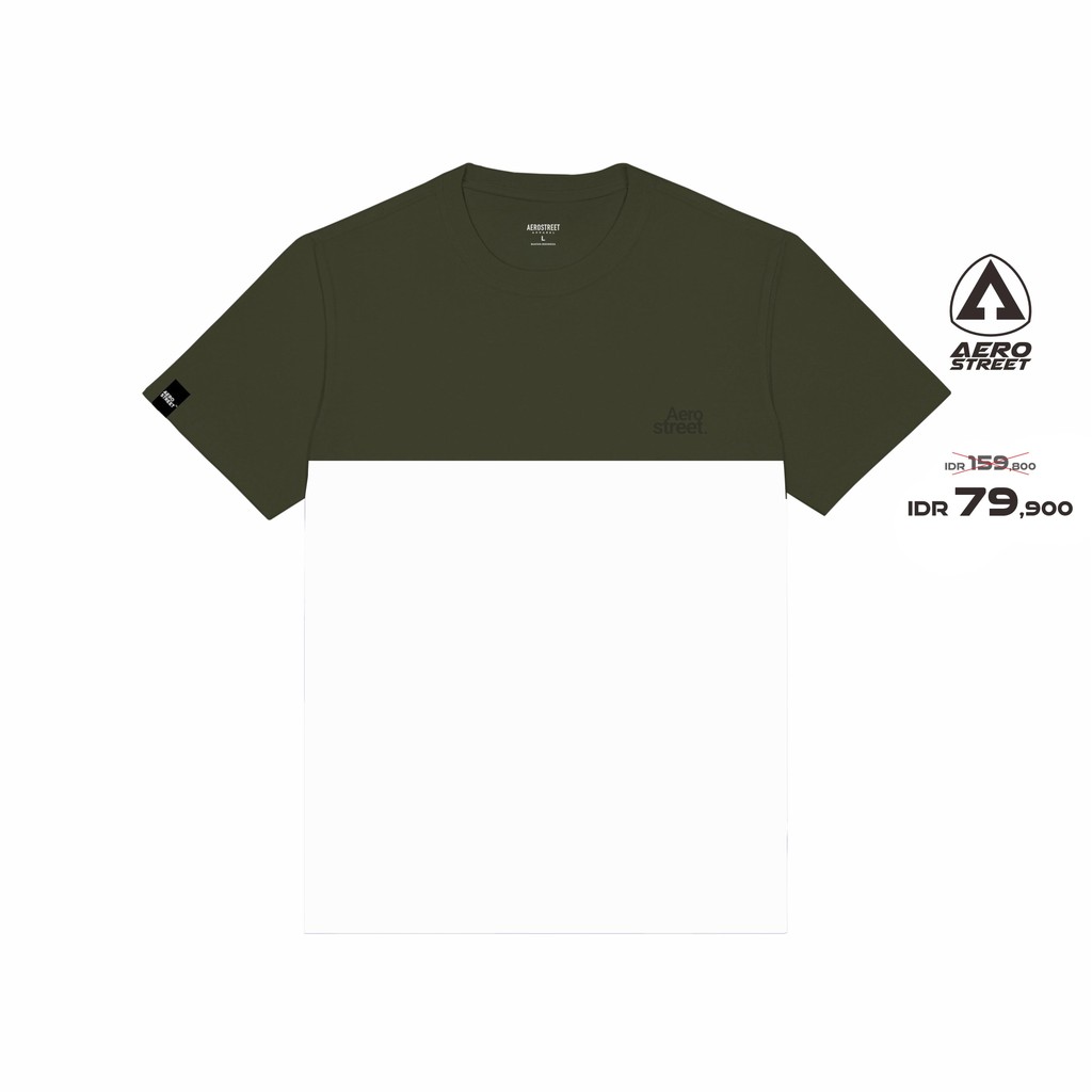 Aerostreet T Shirt Evo Hijau Army Off White  Kaos T Shirt ABAAA