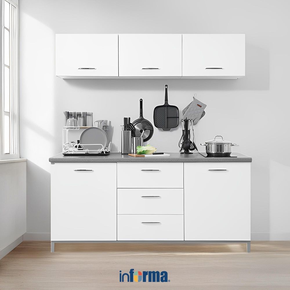 Informa Denver Kitchen Set - Putih Lemari Kabinet Dapur Serbaguna Kitchen Storage Tempat Penyimpanan
