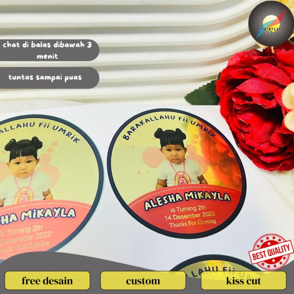 

PrintLab 5-8 Stiker Gold/Silver Ulang Tahun Anak Sticker Label Undangan Happy Birthday Uk.Sedang