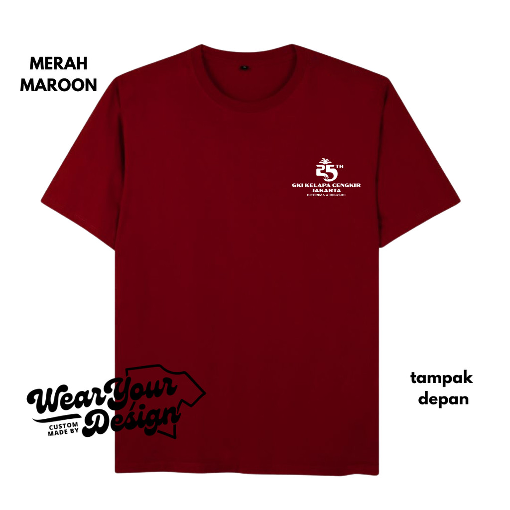 Custom sablon kaos depan belakang
