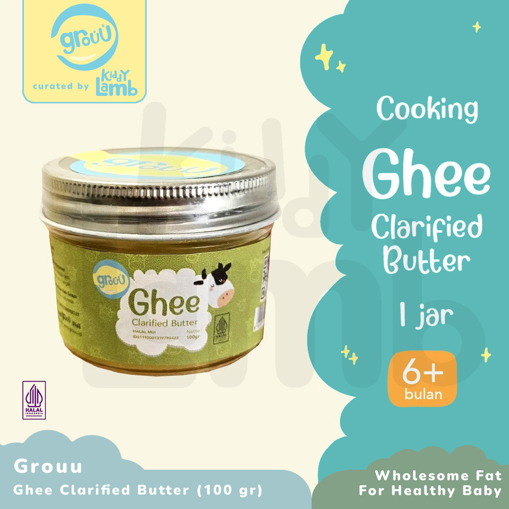 

Grouu Grassfed Ghee Butter / Mentega rendah laktosa BB Booster MPASI Anti GTM NO MSG - KIDDY LAMB