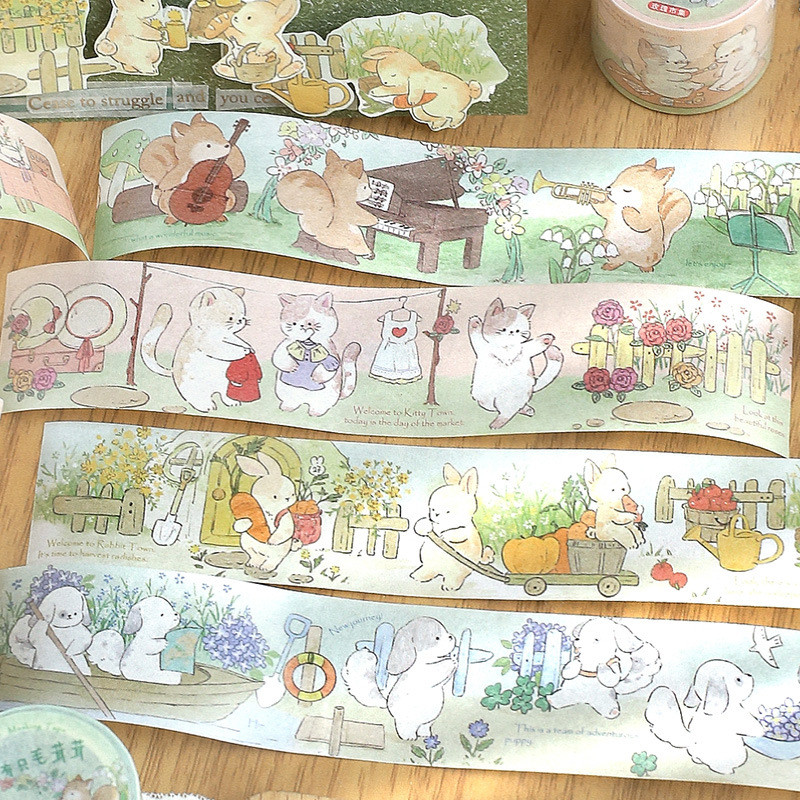

1 Roll 30mm*3m Cute little animal washi Sticker Tape, Decorative Stickers, for DIY Journal, scrapbooking decoration materials.