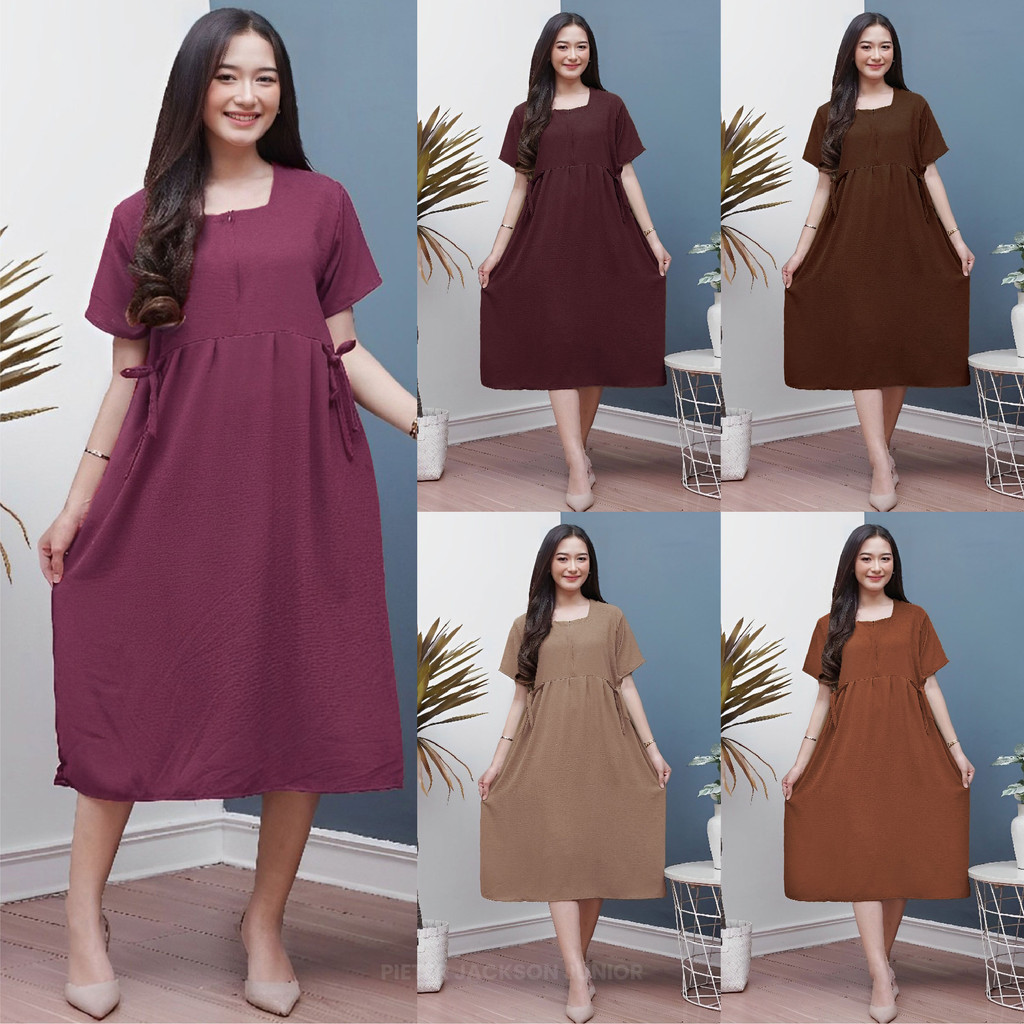 SELILINGSHOP Adira Dress Daster Kekinian Santai Crinkle Airflow Premium Pieter Jackson Junior