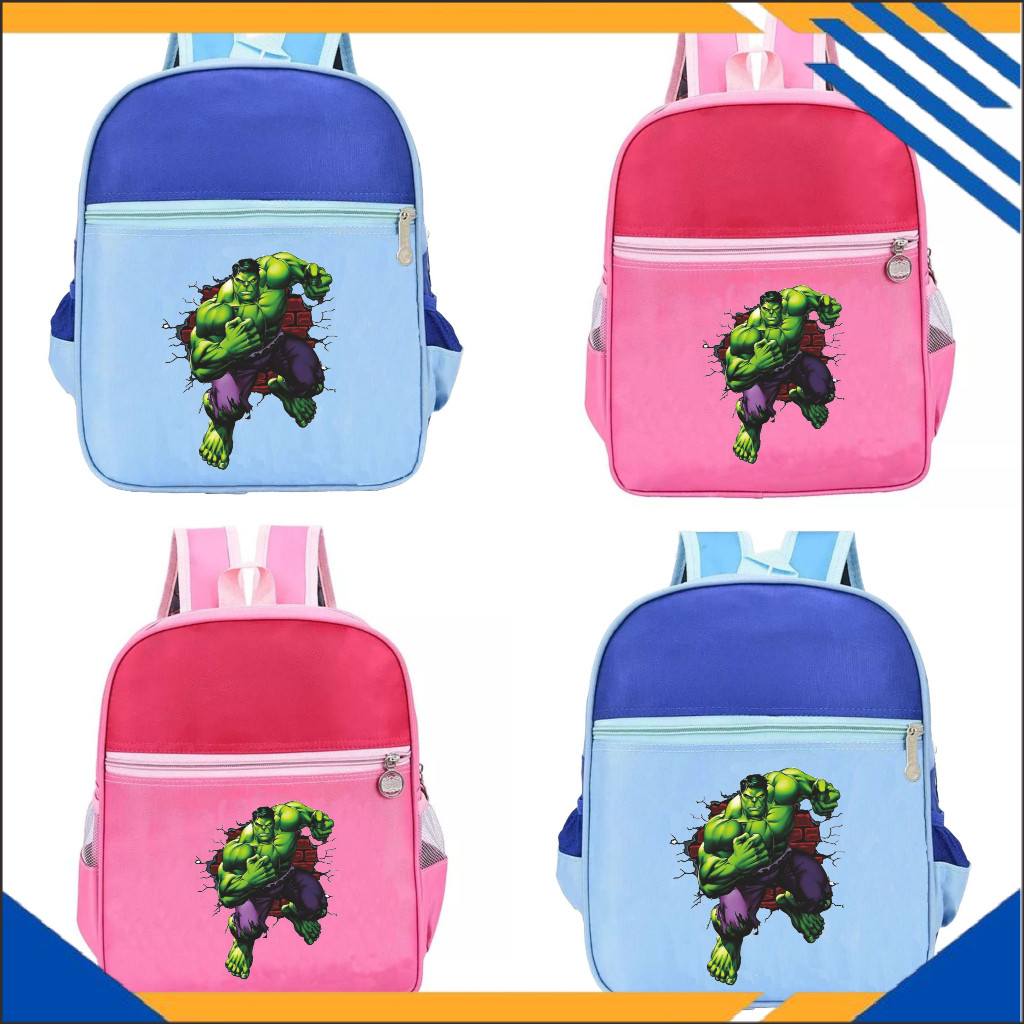 AHZ Tas Hulk Ransel Anak Karakter Avengers Backpack Sekolah TK / Paud Unisex Fashion Kids 15 A3