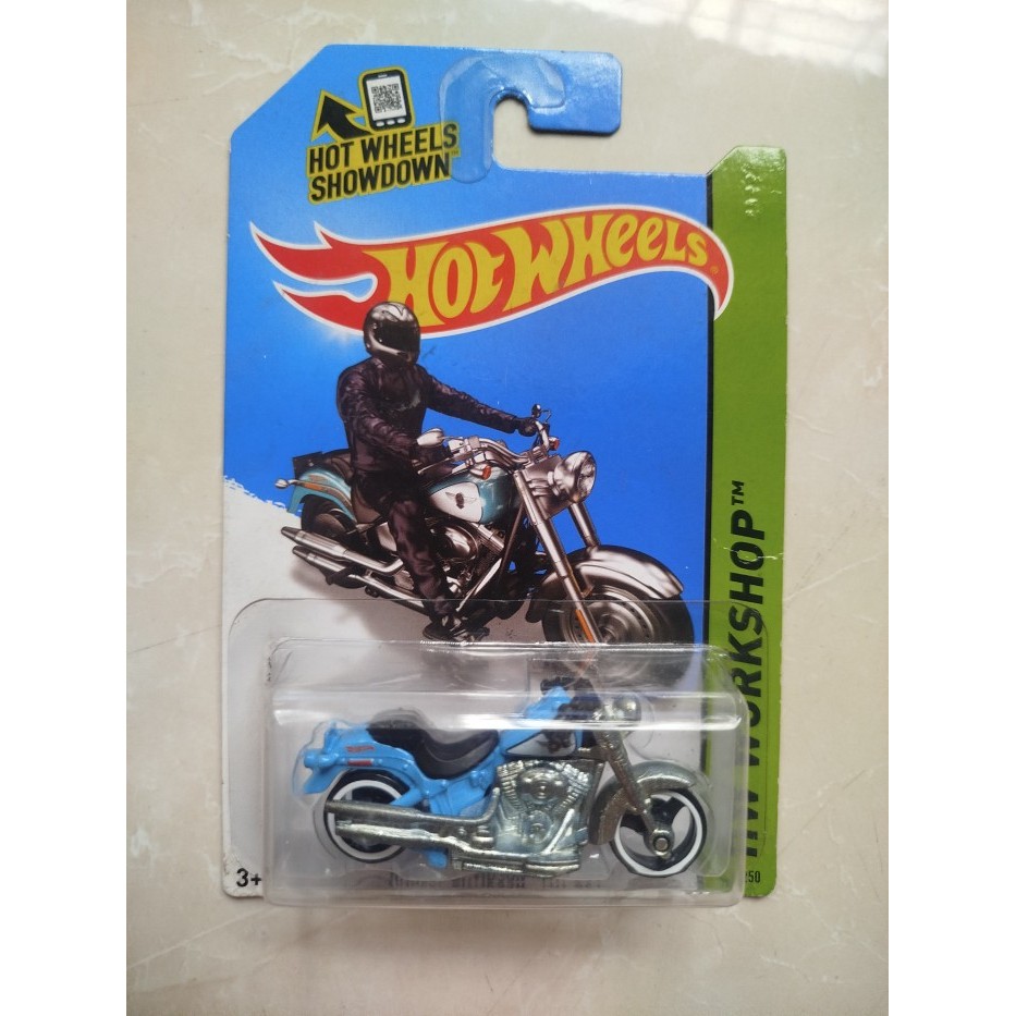 HOTWHEELS HOT WHEELS - HARLEY-DAVIDSON FAT BOY BLUE BFD80-07B3 - HW WORKSHOP ORIGINAL DIECAST
