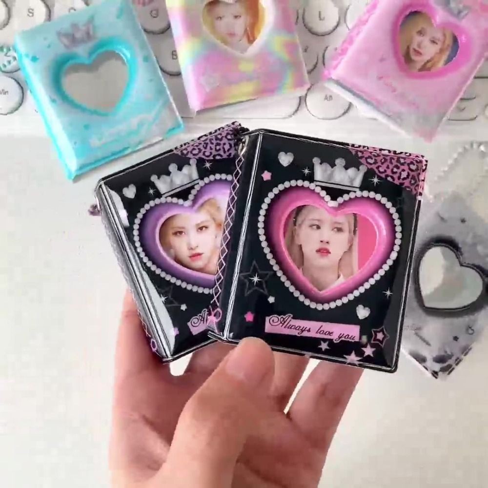 16 Pockets Mini Photo Album Heart Hollow Photocard Holder K-pop Idol Card Binder Name Card Photo Hol