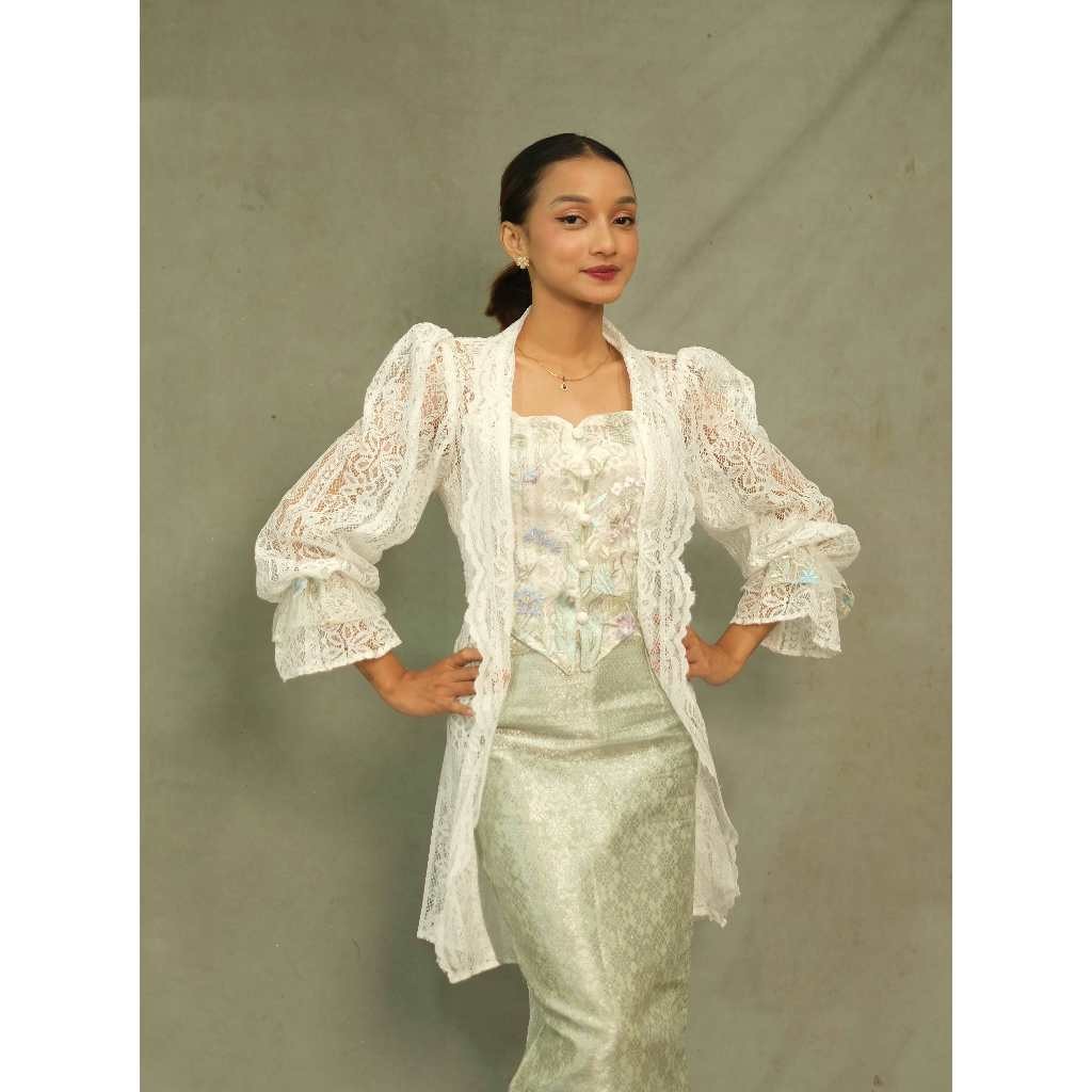 KEBAYA RAYA SERIES KUTUBARU PUTIH BROKEN WHITE WISUDA LAMARAN BRIDESMAID