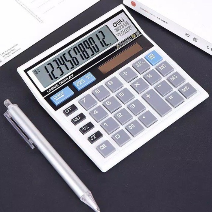 

Deli 39231 Calculator Check & Correct Desktop Kalkulator Meja Office 512 Bisa Cod
