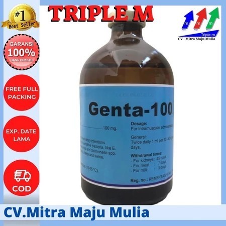 Genta 100 ml - Obat pernafasan, pencernaan pekencingan Hewan SEPERTI INTERFLOX 100