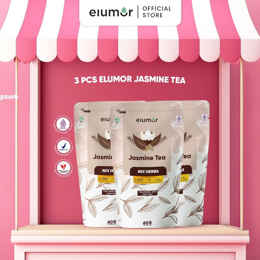

3 Elumor Jasmine Tea | Teh Jasmine Herbal untuk Kesehatan & Diet