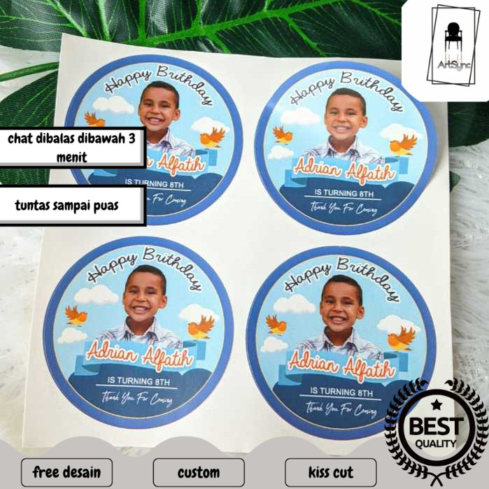 

Syncart Sticker Bulat Kecil 2-4 Ulang Tahun Anak Stiker Ultah Free Design Template Birthday Chromo