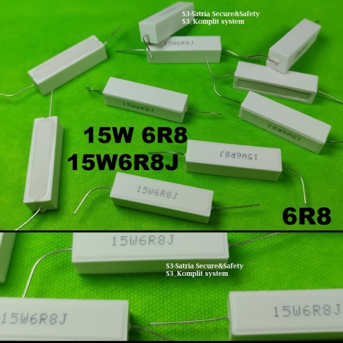 Resistor 15watt 15W 6R8 15W6R8J 6R8ohm 6R8J 6,8R 6.8R ohm 6,8 6.8 R