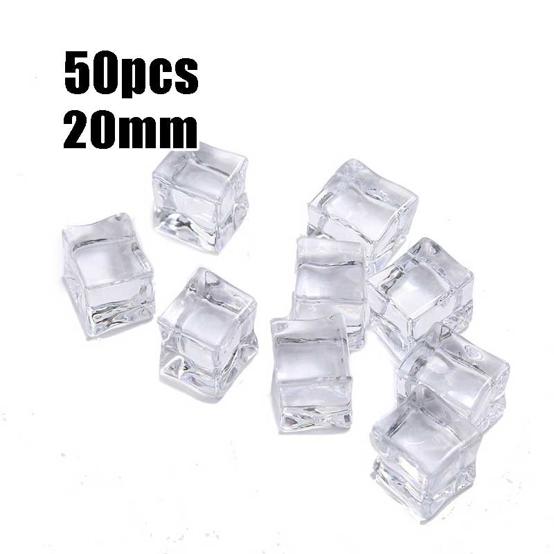 50/100PCS Es Batu Palsu Akrilik Premium Fake Ice Cube Untuk Food Photography Studio Foto Crystal