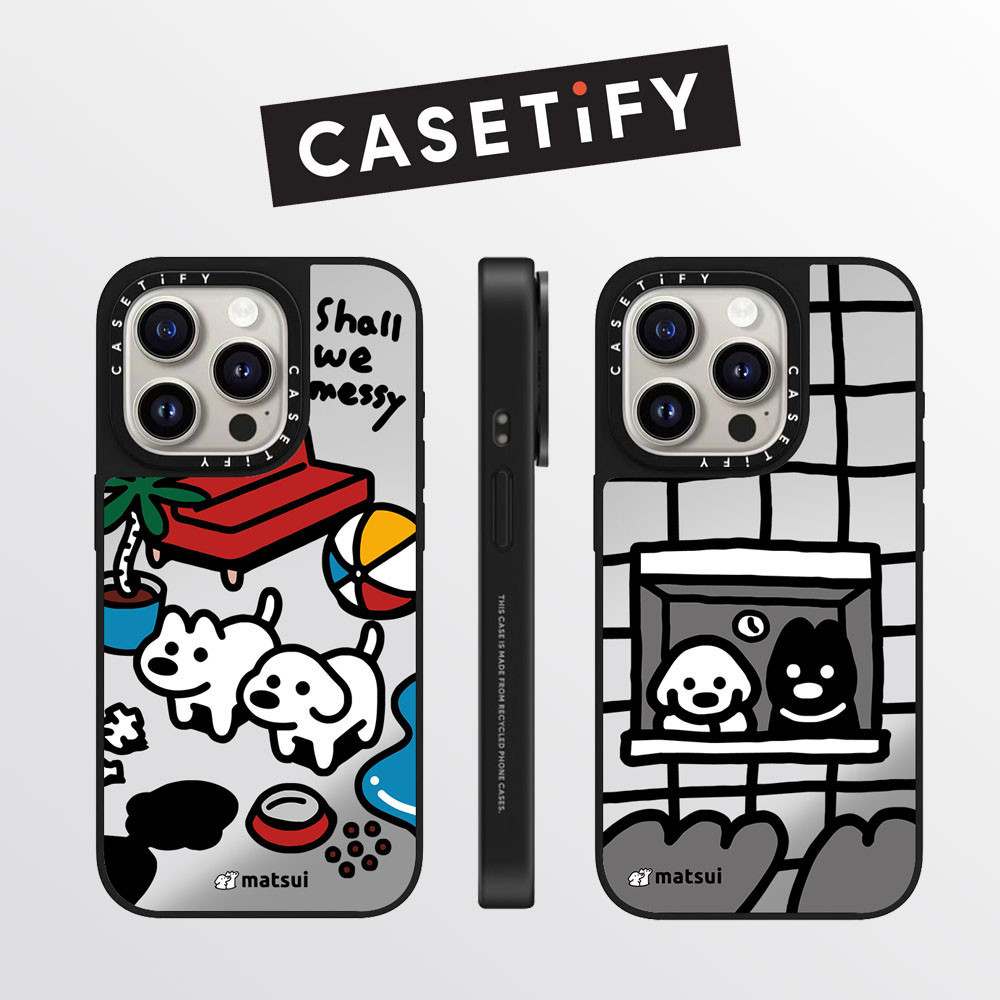CASETIFY Cute Dog Lovely Puppy Mirror Phone Case for IPhone 16promax 16pro 16 15Pro 15promax 14proma