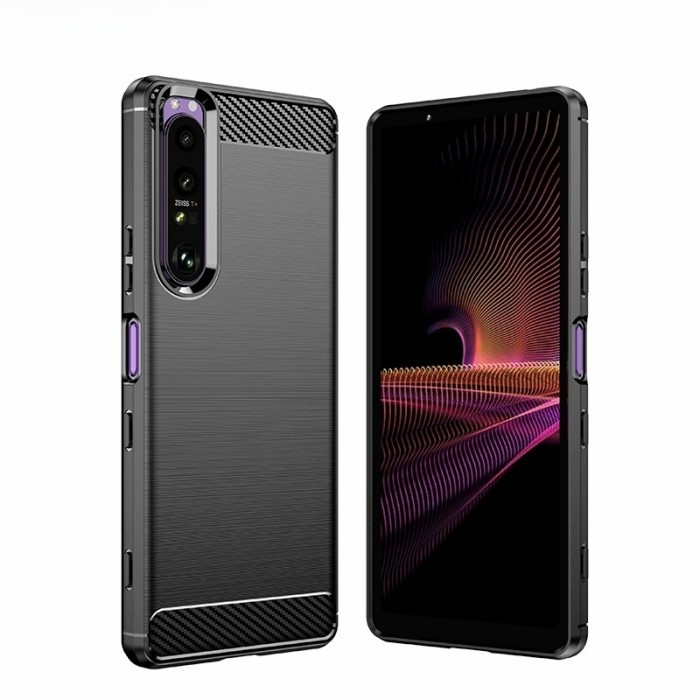 CASE SONY XPERIA 1 / 1 II / 1 III / 1 IV SILICONE CARBON FIBER TPU DRAWING SLIM CASE #PNEW