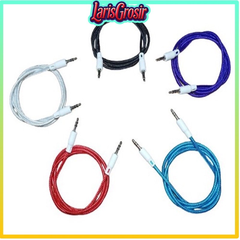 COD MAKASSAR  Kabel Audio AUX Jack 3.5mm Panjang 100cm 1m HP Android Samsung Speaker Mobil cable Mus