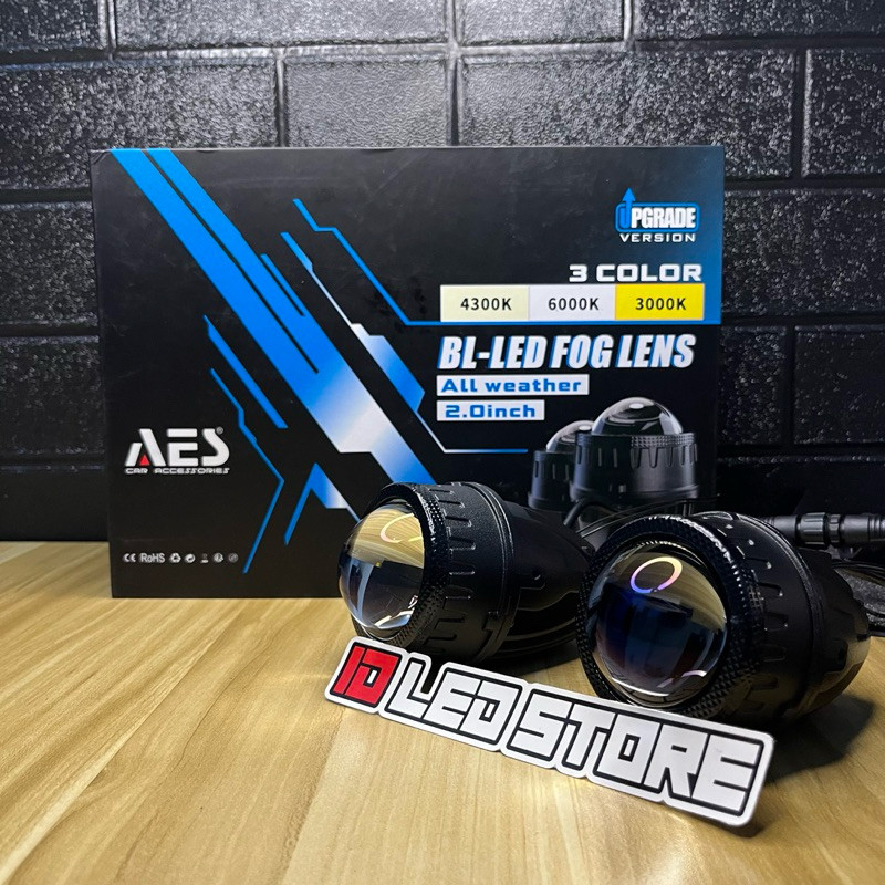 Biled Foglamp 3 warna Aes 2 inch 45 Watt Mini Foglamp 3 warna Blue Lens