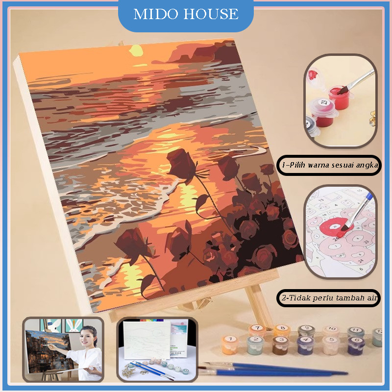

Paint By Number 20x20CM DIY Painting Kit Canvas Paint Kit Digital Aesthetic Kanvas Lukis