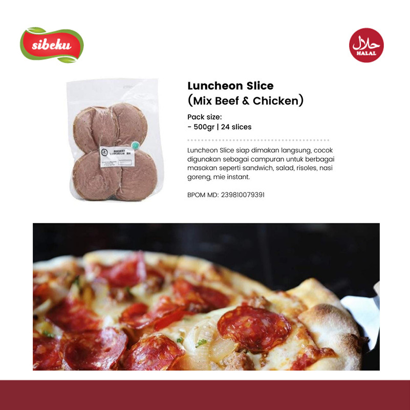 

Luncheon Iris / Slice Luncheon Ham Sapi dan Chicken 500g (24 slice)