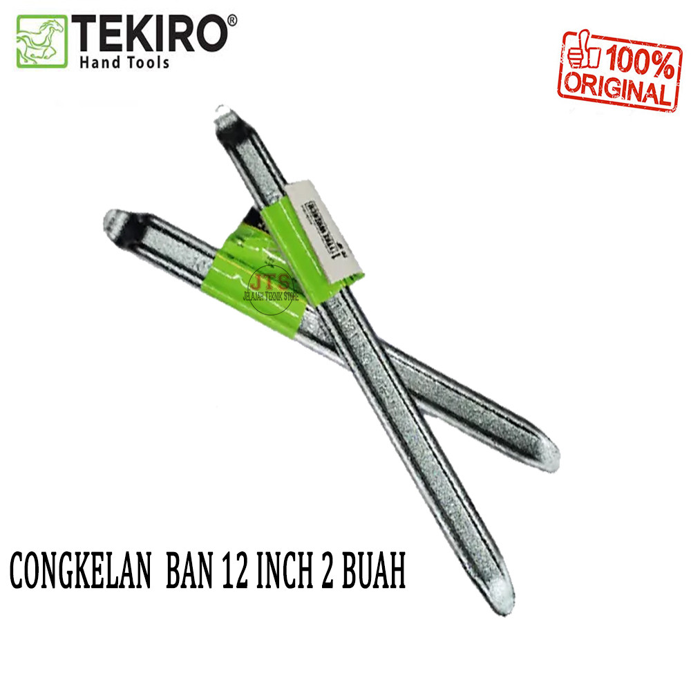 Paket 2 Pcs TEKIRO 12 Inch Congkelan Ban Motor 12'' Alat Cukil Lepas Roda Ban Motor Rim Crowbar 12in