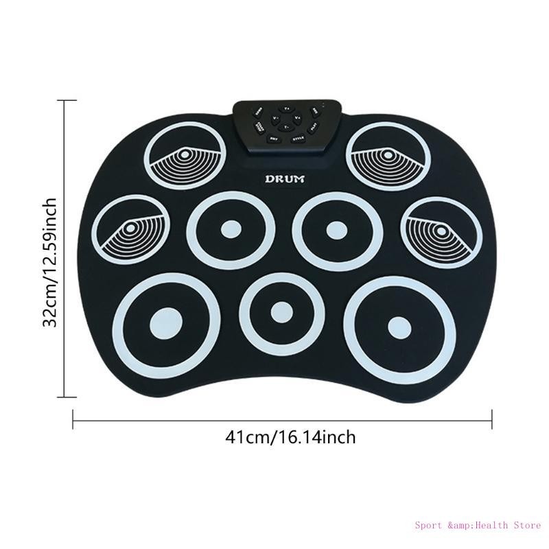 Drum Set with Headphone Built-in Speaker Drum Pedals Drum Sticks Drum Pads