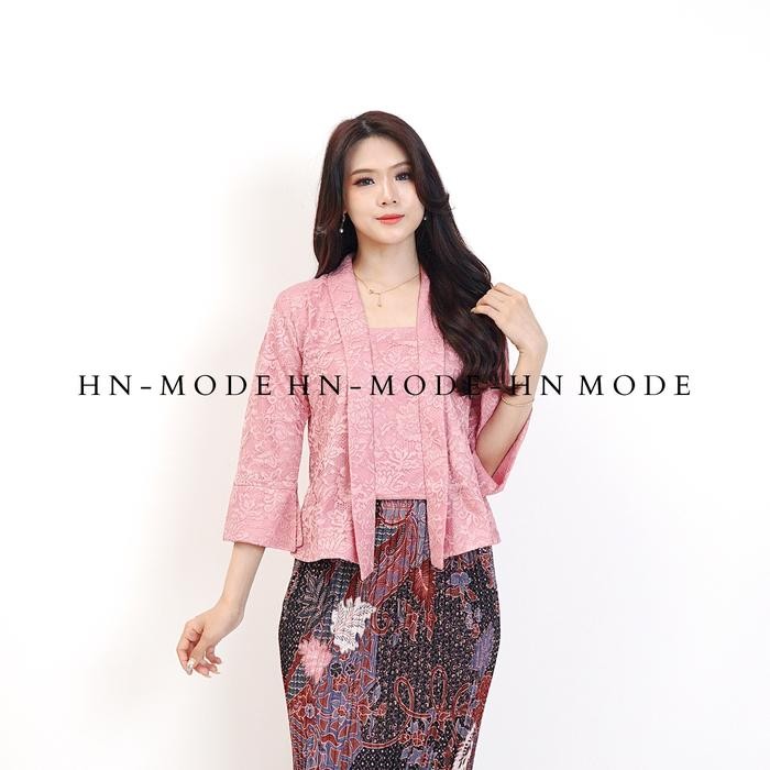 

HN MODE - Atasan kebaya kutubaru pendek / kebaya kartini / kebaya pesta - DUSTY, M