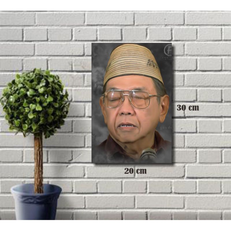 wall decor pajangan hiasan dinding foto gusdur ukuran 20x30cm