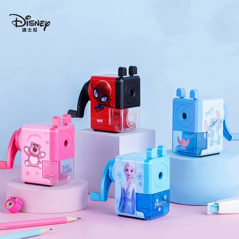 

Disney Spiderman Pencil Sharpener Elsa Stitch Lotso Pencil Knife Hand Crank Sharpener Student Kids School Supplies Stationery