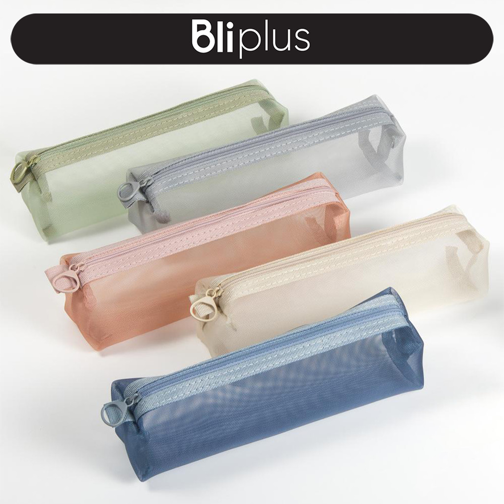 

Tempat Pensil Transparan Simple Pouch Kosmetik Jaring Tempat Penyimpanan Alat Tulis Sekolah ATK3010