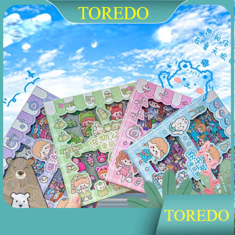 

TOREDO Stiker Box Momo Viral Sticker Tumbler Box Lucu Isi 100 Lembar Stiker PVC Lucu Anti Air Aestetik Stiker Korea
