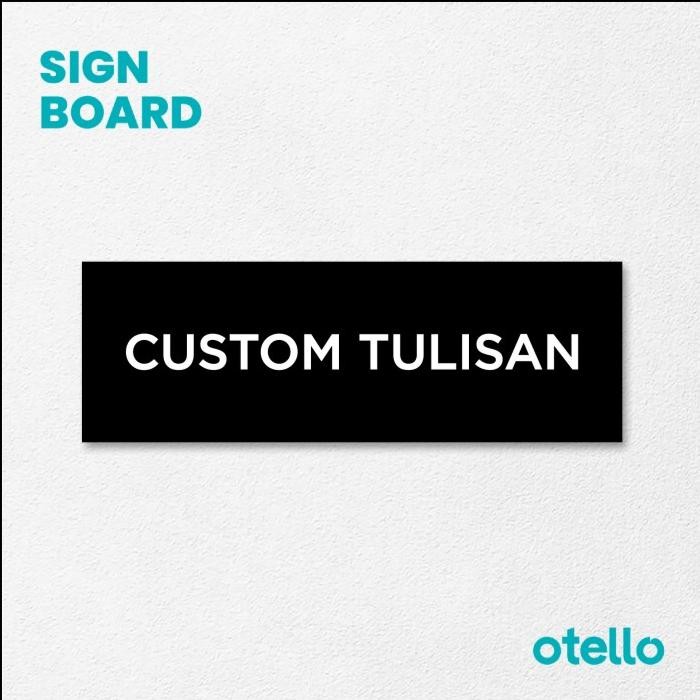 

Custom Sign Board Nama Ruangan Akrilik Print Papan Nama Ruang Kantor - Dasar Hitam, 24 x 8 cm