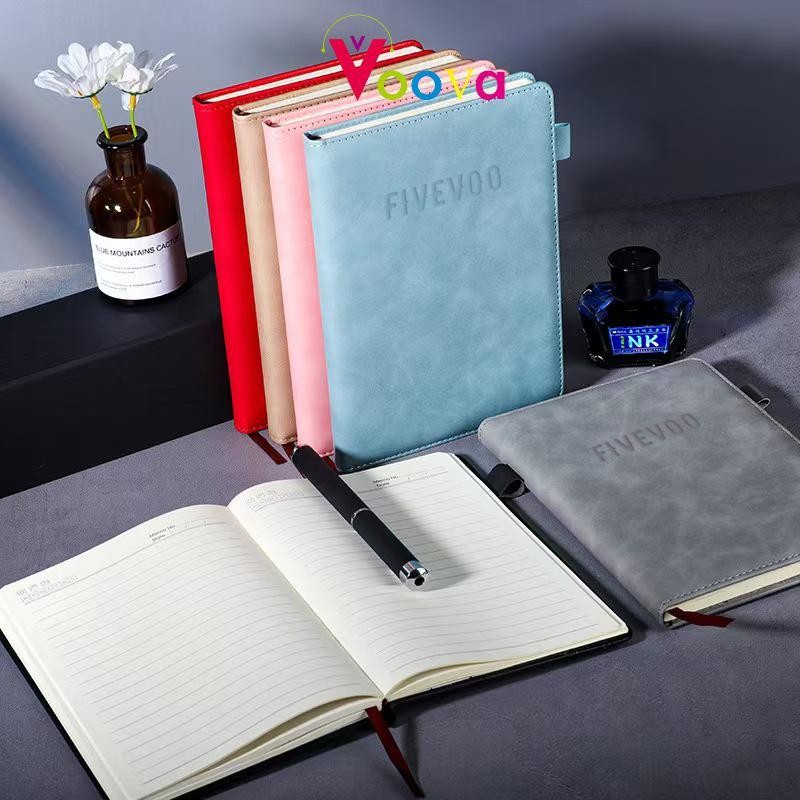 

New VOOVA Notebook Sarung Kulit A5 180/100 Pages Meeting Planner NoteBook Notepad Diary Binder Cover KulitPremium