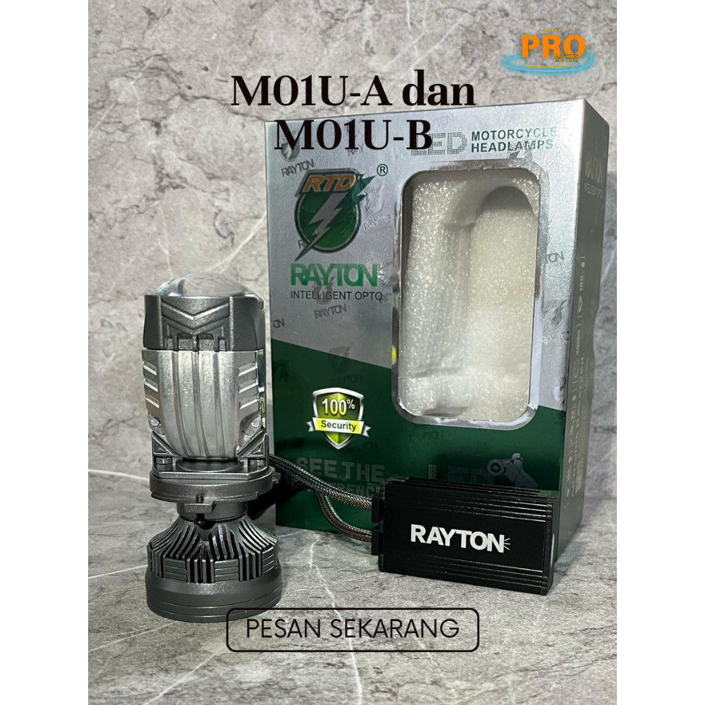 Lampu Depan RTD Rayton M01U-A / M01U-B LED Utama H4 Putih AC DC 90 Watt Aluminium Kipas Pendingin