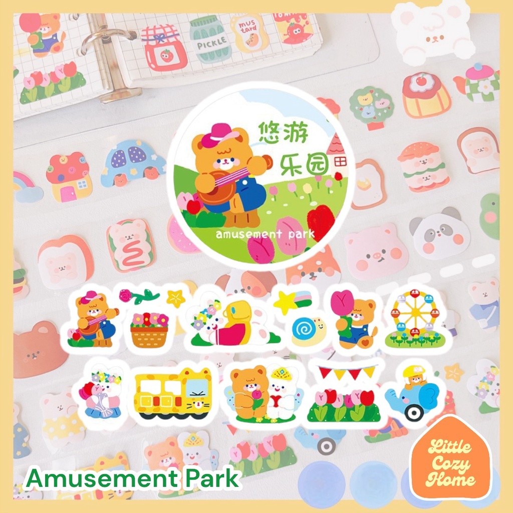 

[ ORIGINAL ] Kawaii Sticker Roll / Cute Cartoon Animals Roll Deco Stickers / Stiker Gulung Kertas Motif ala Korea Lucu Unik Murah Qx5