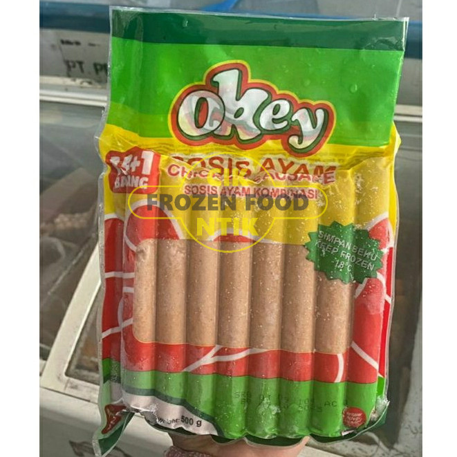 

Okey Sosis Ayam 500gr Frozen food cik ntik Jambi cemilan jajanan seblak korea jepang