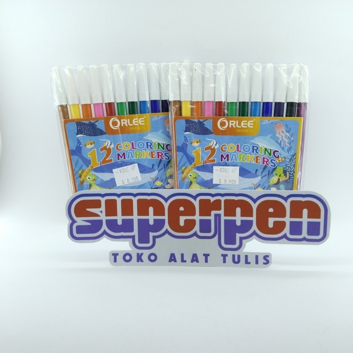 

Spidol Orlee 12 warna Coloring Markers